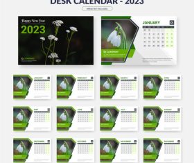 Desk calendar 2023 vector