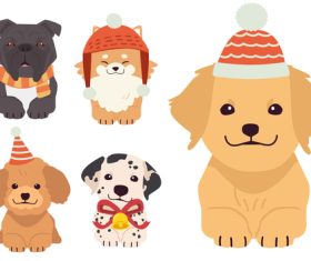 Dogs set vector