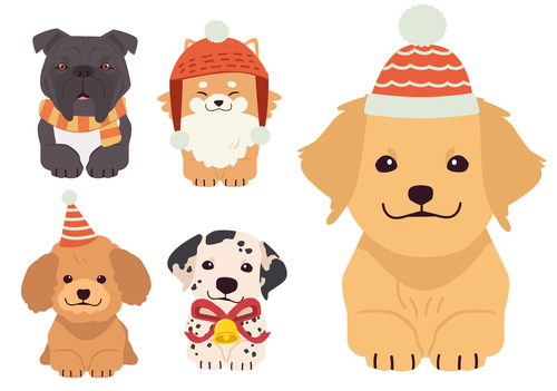 Dogs set vector