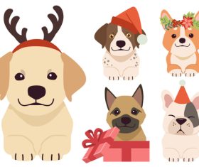 Dogs with halloween theme set vector