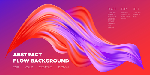 Dynamic background with abstract 3d wave shapes vector