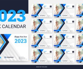 Enterprise 2023 desk calendar template vector