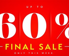 Final sale up percent price off banner vector