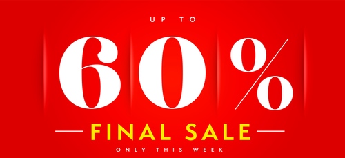 Final sale up percent price off banner vector