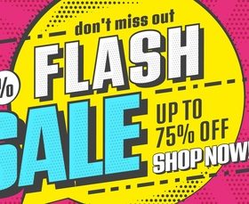 Flash sale banner promoting vector