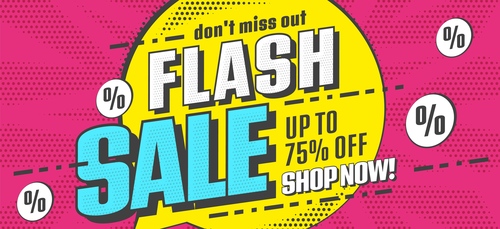 Flash sale banner promoting vector
