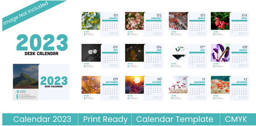 Floral background 2023 new year calendar vector
