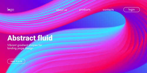 Flow background with colorful liquid curved shape vector
