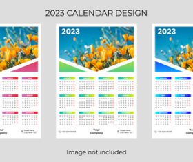 Flower background New Year calendar vector