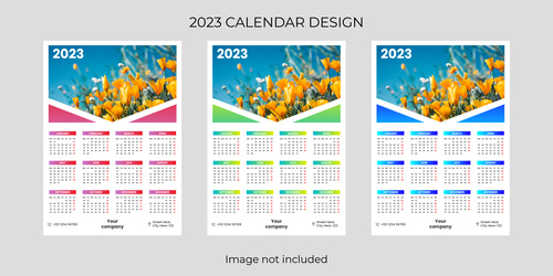 Flower background New Year calendar vector