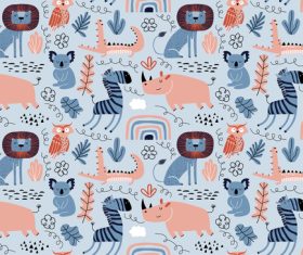 Forest animal seamless pattern vector
