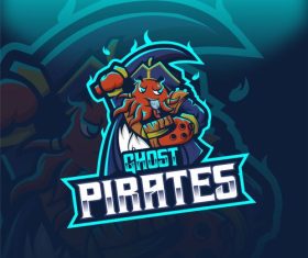 Ghost pirates logo vector