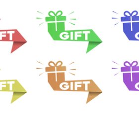 Gift sign marketing stickers vector