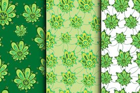 Green chamomile pattern borderless texture design vector