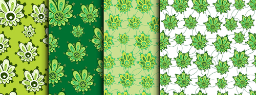Green chamomile pattern borderless texture design vector