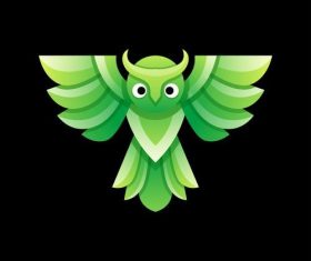 Green owl logo vector