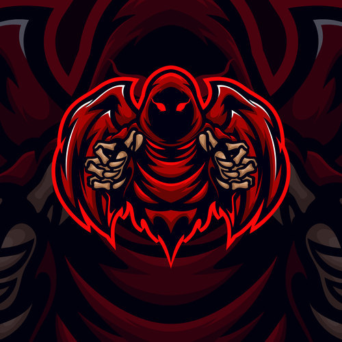 Grim reaper game logo vector