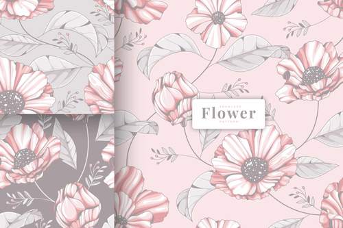 Hand drawn beautiful pastel colour floral pattern vector