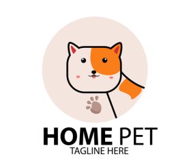Home pet logo with cute dog head vector