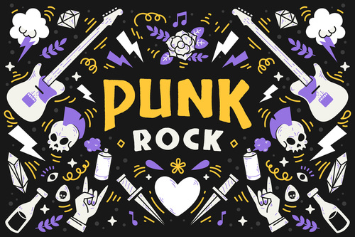 Illustration punk rock vector