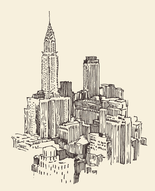 Illustration vector of urban architecture