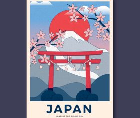 Japanese style card vector
