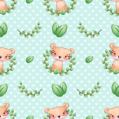 Lovely puppy seamless pattern vector