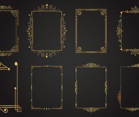 Luxury decorative vintage frames borders set vector