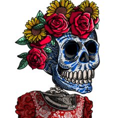 Mexican day of the dead background vector