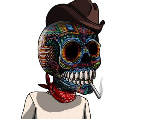 Mexican sugar skull colorful image vector illustration