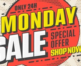 Monday sale banner with special offer vector