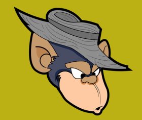 Monkey mafia icon design vector
