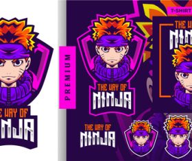 Ninja elite dark logo vector