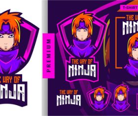 Ninja elite sasuke logo design vector