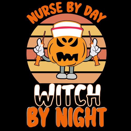 Nurse by day halloween vector t shirt design