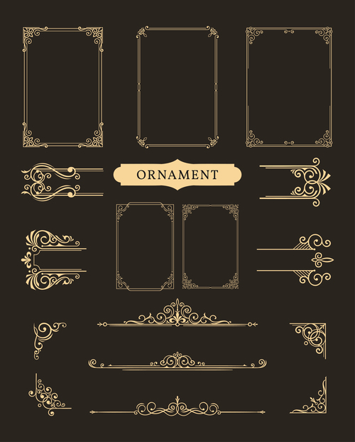 Ornamental logos frames border vector