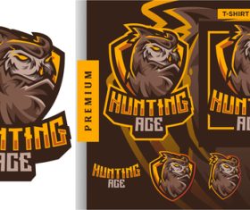 Owl hunting ace logo vector