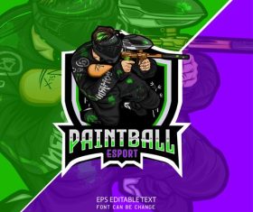 Paimtball esport logo design vector