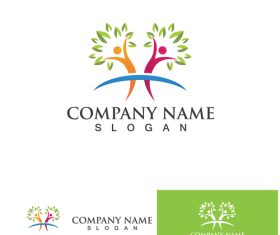 People tree logo symbol vector