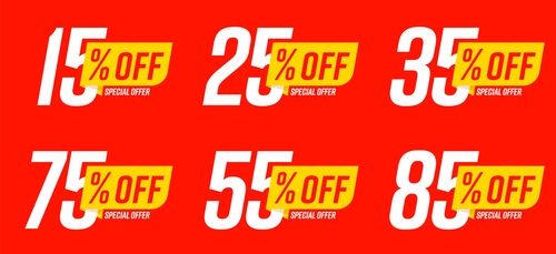 Percent off special offer design vector