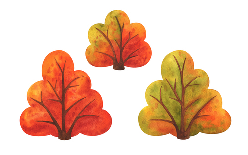 Plant autumn landscape watercolor clipping painting vector