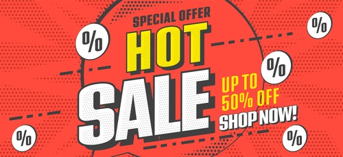 Promotion banner advertising hot sale discount vector