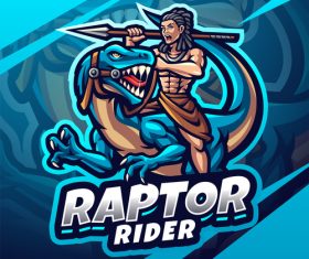 Raptor Rider logo design vector