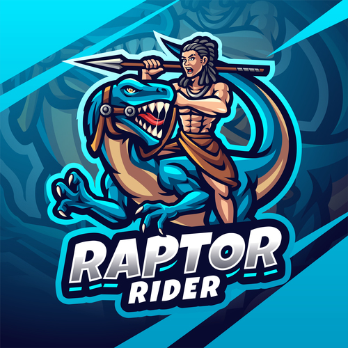 Raptor Rider logo design vector
