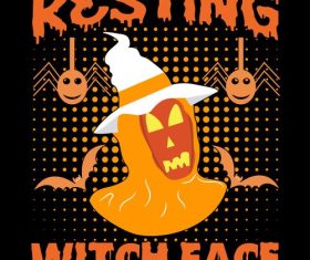 Resting witch face halloween vector t-shirt design