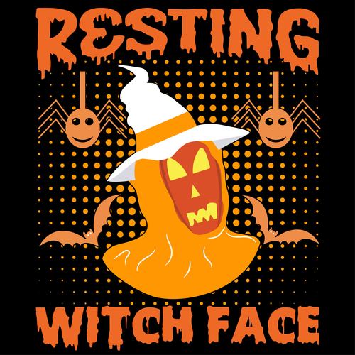 Resting witch face halloween vector t shirt design