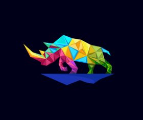 Rhino cartoon icon design vector