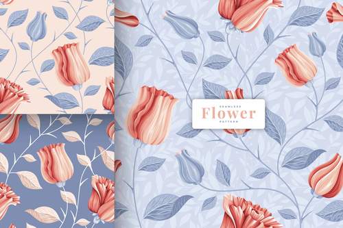 Seamless vintage floral pattern vector