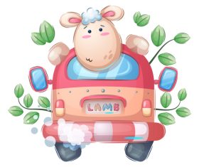 Sheep travel vector
