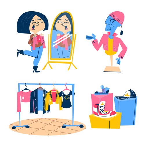 Shopping cartoon vector